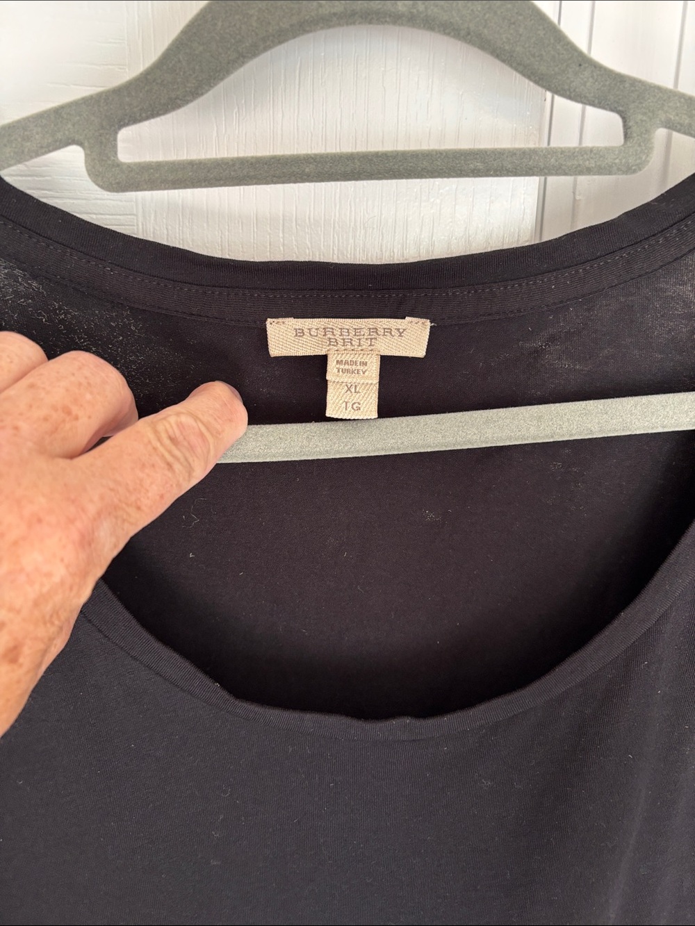 Burberry Ladies Black Nova Check 93% Cotton/Spandex Light Top-XL - Picture 5 of 14